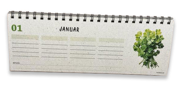 Tischkalender Graspapier Grasdruckerei Edition
